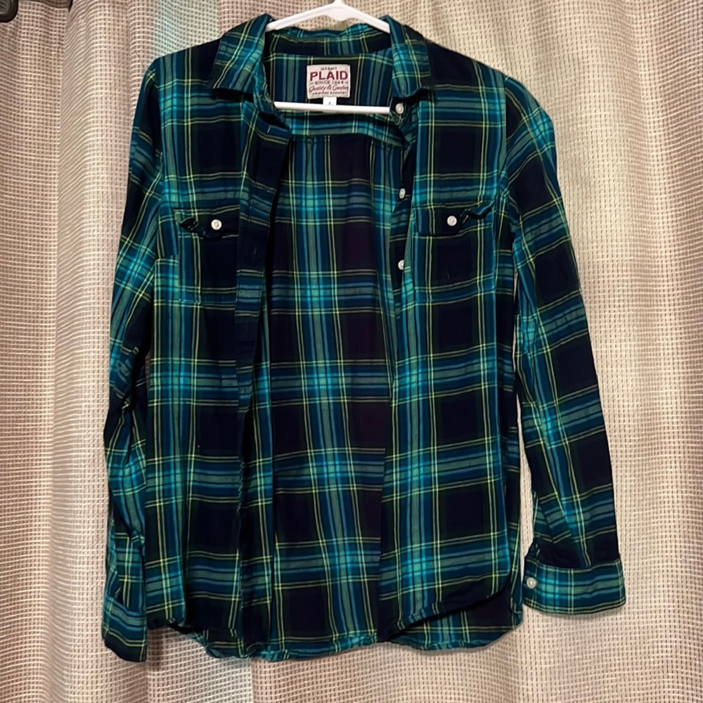 Long Sleeve Plaid Button Down Shirt